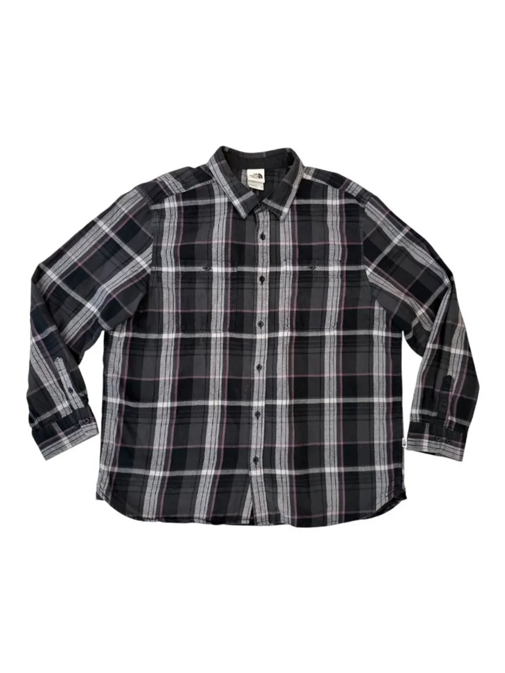 The North Face Men's Plaid Flannel Shirt Charcoal Gray Long Sleeve XXL